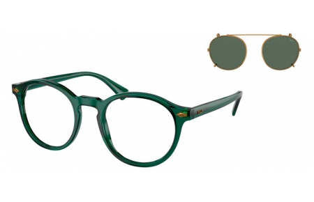 Gafas de Sol - POLO Ralph Lauren - PH4218 - 618671  SHINY TRANSPARENT GREEN // CLEAR + CLIP ON GREEN BOTTLE