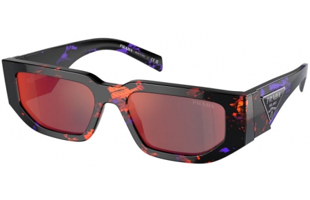 Gafas de Sol - Prada - SPR 09ZS - 06V40E  ORANGE ABSTRACT // DARK GREY MIRROR BLUE RED