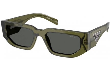 Gafas de Sol - Prada - SPR 09ZS - 25A40L  TRANSPARENT MILITARY GREEN // DARK GREY