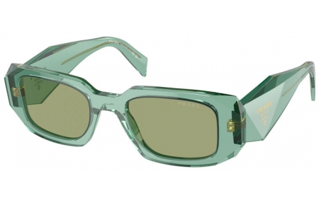 Gafas de Sol - Prada - SPR 17WS - 11R10E  TRANSPARENT SAGE GREEN // GREEN MIRROR INSIDE SILVER