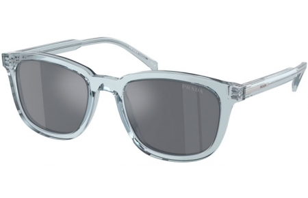 Gafas de Sol - Prada - SPR A21S - 19T175  TRANSPARENT AZURE // DARK GREY FLASH SILVER