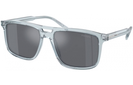 Gafas de Sol - Prada - SPR A22S - 19T175  TRANSPARENT SKY BLUE // DARK GREY FLASH SILVER