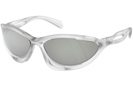 Gafas de Sol - Prada - SPR A23S - 14V60H  FROSTED CRYSTAL // CLEAR MIRROR SILVER 80