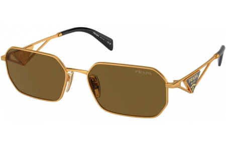 Gafas de Sol - Prada - SPR A51S - 15N01T  MATTE GOLD // DARK BROWN