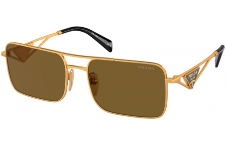 Gafas de Sol - Prada - SPR A52S - 15N01T  MATTE GOLD // DARK BROWN