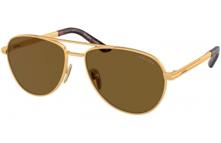 Gafas de Sol - Prada - SPR A54S - 1BK01T  MATTE GOLD // DARK BROWN