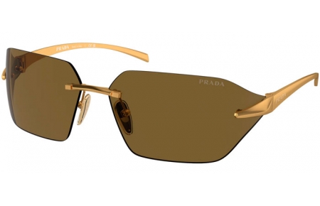 Gafas de Sol - Prada - SPR A55S - 15N01T  SATIN YELLOW GOLD // DARK BROWN