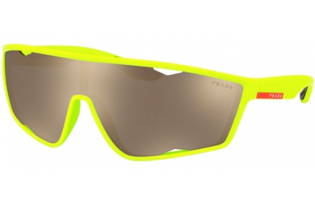 Gafas de Sol - Prada Linea Rossa - SPS 09US ACTIVE - 4461C0 FLUOR YELLOW RUBBER // LIGHT BROWN GOLD MIRROR