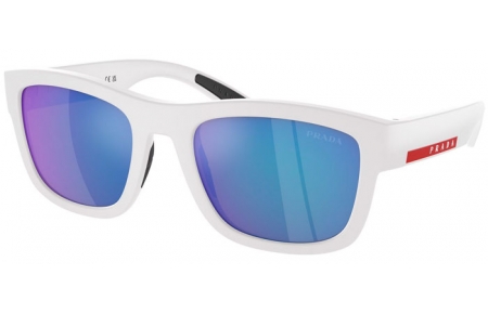 Gafas de Sol - Prada Linea Rossa - SPS 01ZS - TWK08R  WHITE RUBBER // LIGHT GREEN MIRROR BLUE