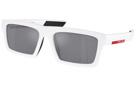 Gafas de Sol - Prada Linea Rossa - SPS 02ZSU - 17S40A  MATTE WHITE BLACK RUBBER // LIGHT BLUE MIRROR SILVER