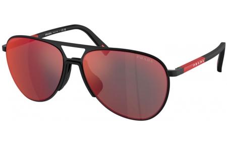 Gafas de Sol - Prada Linea Rossa - SPS 53ZS - DG008F  BLACK RUBBER // DARK GREY MIRROR BLUE RED