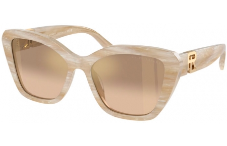 Gafas de Sol - Ralph Lauren - RL8216U THE ISABEL  - 61076Y CREAM HORN // BROWN GRADIENT GREY MIRROR GOLD