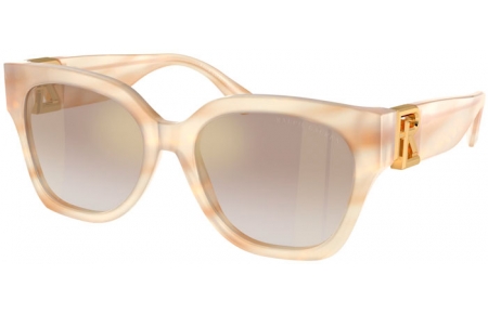 Gafas de Sol - Ralph Lauren - RL8221 THE OVERSZED RICKY - 61766E  CREAM OYSTER // BROWN GRADIENT MIRROR GOLD