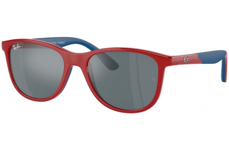 Gafas Junior - Ray-Ban® Junior Collection - RJ9077S - 71606G  RED ON BLUE // BLACK MIRROR GREY