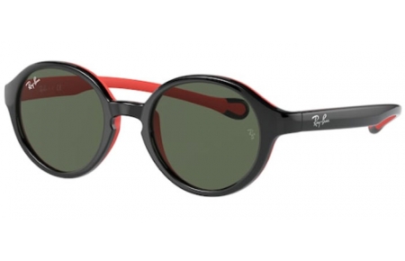 Gafas Junior - Ray-Ban® Junior Collection - RJ9075S - 710071 BLACK ON RUBBER RED // DARK GREEN