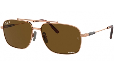 Gafas de Sol - Ray-Ban® - Ray-Ban® RB8096 MICHAEL TITANIUM - 9266AN  SHINY LIGHT BROWN // BROWN POLARIZED