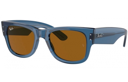 Sunglasses - Ray-Ban® - Ray-Ban® RB0840S MEGA WAYFARER - 668073  TRANSPARENT BLUE // BROWN