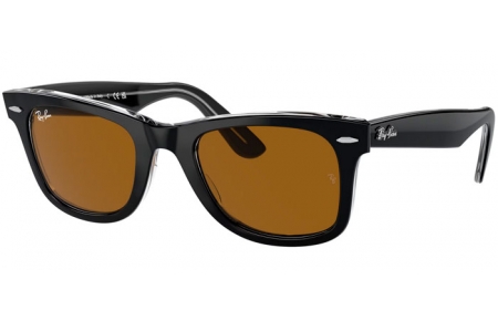 Gafas de Sol - Ray-Ban® - Ray-Ban® RB2140 ORIGINAL WAYFARER - 129433  BLACK ON TRANSPARENT // DARK BROWN