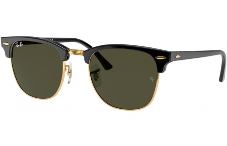 Gafas de Sol - Ray-Ban® - Ray-Ban® RB3016 CLUBMASTER - W0365 EBONY ARISTA // CRYSTAL GREEN