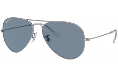 Sunglasses - Ray-Ban® - Ray-Ban® RB3025 AVIATOR LARGE METAL - 003/02 SILVER // BLUE POLARIZED