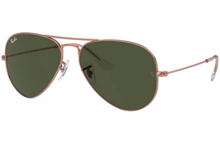 Gafas de Sol - Ray-Ban® - Ray-Ban® RB3025 AVIATOR LARGE METAL - 920231  ROSE GOLD // GREEN