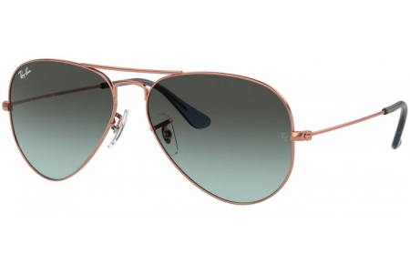 Gafas de Sol - Ray-Ban® - Ray-Ban® RB3025 AVIATOR LARGE METAL - 9202GK  ROSE GOLD // BLUE VINTAGE GRADIENT BLACK