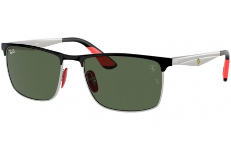 Gafas de Sol - Ray-Ban® - Ray-Ban® RB3726M - F06071  BLACK ON SILVER // DARK GREEN