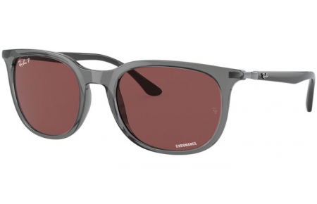 Gafas de Sol - Ray-Ban® - Ray-Ban® RB4386 - 6650AF TRANSPARENT GREY // DARK VIOLET ANTIREFLECTION POLARIZED