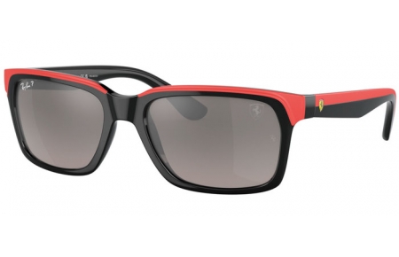 Gafas de Sol - Ray-Ban® - Ray-Ban® RB4393M - F6015J BLACK ON RED // GREY GRADIENT MIRROR ANTIREFLECTION POLARIZED