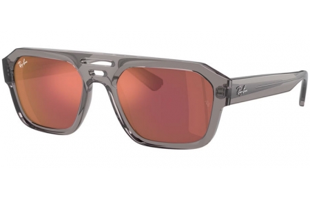 Gafas de Sol - Ray-Ban® - Ray-Ban® RB4397 CORRIGAN - 6684D0  TRANSPARENT GREY // DARK VIOLET MIRROR RED