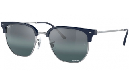 Gafas de Sol - Ray-Ban® - Ray-Ban® RB4416 NEW CLUBMASTER - 6656G6 BLUE ON SILVER // BLUE GRADIENT SILVER MIRROR POLARIZED