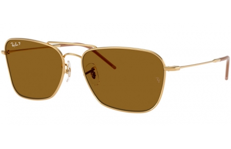 Gafas de Sol - Ray-Ban® - Ray-Ban® RBR0102S CARAVAN REVERSE - 001/83  ARISTA GOLD // DARK BROWN POLARIZED