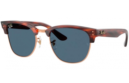 Gafas de Sol - Ray-Ban® - Ray-Ban® RBR0504S CLUBMASTER REVERSE - 13983A  STRIPED HAVANA ON ROSE GOLD // DARK BLUE