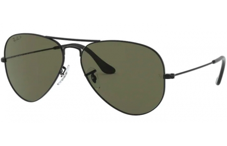 Gafas de Sol - Ray-Ban® - Ray-Ban® RB3025 AVIATOR LARGE METAL - W3361 MATTE BLACK // GREEN POLARIZED