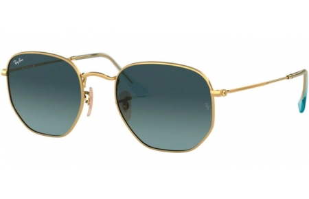 Lunettes de soleil - Ray-Ban® - Ray-Ban® RB3548N HEXAGONAL - 91233M GOLD // BLUE GREY GRADIENT