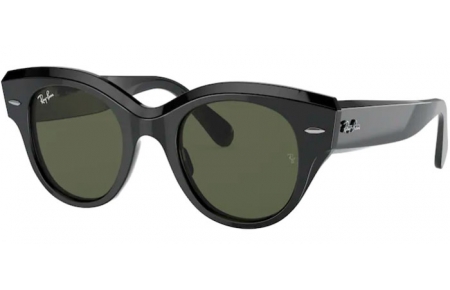 Gafas de Sol - Ray-Ban® - Ray-Ban® RB2192 ROUNDABOUT - 901/31 BLACK // GREEN