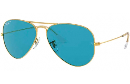 Gafas de Sol - Ray-Ban® - Ray-Ban® RB3025 AVIATOR LARGE METAL - 9196S2 LEGEND GOLD // BLUE POLARIZED