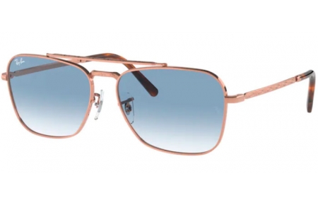 Gafas de Sol - Ray-Ban® - Ray-Ban® RB3636 NEW CARAVAN - 92023F ROSE GOLD // CLEAR GRADIENT BLUE