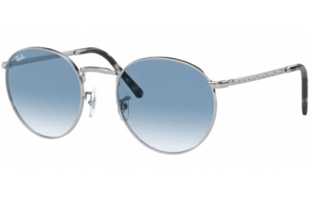 Gafas de Sol - Ray-Ban® - Ray-Ban® RB3637 NEW ROUND - 003/3F SILVER // CLEAR GRADIENT BLUE