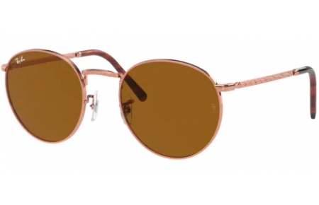 Gafas de Sol - Ray-Ban® - Ray-Ban® RB3637 NEW ROUND - 920233 ROSE GOLD // BROWN