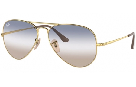 Gafas de Sol - Ray-Ban® - Ray-Ban® RB3689 AVIATOR METAL II - 001/GD ARISTA // CLEAR GRADIENT BLUE