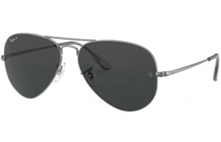 Gafas de Sol - Ray-Ban® - Ray-Ban® RB3689 AVIATOR METAL II - 004/48 SHINY GUNMETAL // BLACK POLARIZED