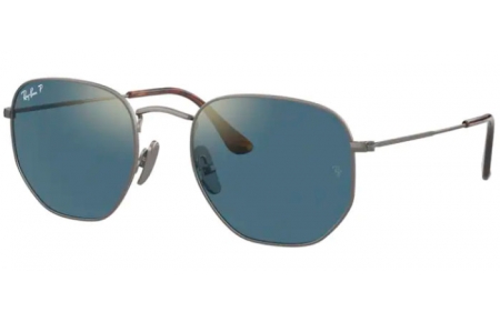 Gafas de Sol - Ray-Ban® - Ray-Ban® RB8148 HEXAGONAL - 9208T0 DEMIGLOSS GUNMETAL // BLUE MIRROR GOLD POLARIZED