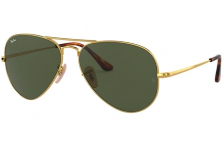 Gafas de Sol - Ray-Ban® - Ray-Ban® RB3689 AVIATOR METAL II - 914731 GOLD // CRYSTAL GREEN