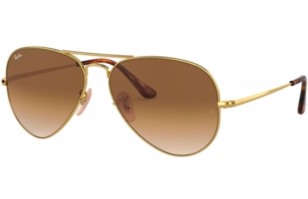 Gafas de Sol - Ray-Ban® - Ray-Ban® RB3689 AVIATOR METAL II - 914751 GOLD // CLEAR GRADIENT BROWN