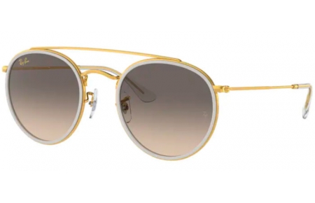 Lunettes de soleil - Ray-Ban® - Ray-Ban® RB3647N ROUND DOUBLE BRIDGE - 923632 LEGEND GOLD // CLEAR GRADIENT GREY