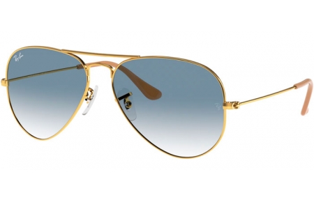 Gafas de Sol - Ray-Ban® - Ray-Ban® RB3025 AVIATOR LARGE METAL - 001/3F GOLD // CRYSTAL LIGHT BLUE GRADIENT