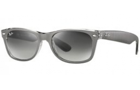 Gafas de Sol - Ray-Ban® - Ray-Ban® RB2132 NEW WAYFARER - 614371 TOP BRUSHED GUNMETAL ON TRANSPARENT // GREY GRADIENT DARK GREY