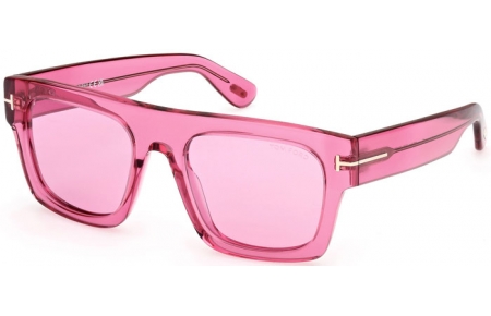 Gafas de Sol - Tom Ford - FAUSTO FT0711 - 75S  SHINY FUCHSIA // LIGHT BURGUNDY