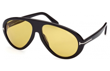 Gafas de Sol - Tom Ford - CAMILLO-02 FT0988  - 01E  SHINY BLACK // LIGHT BROWN